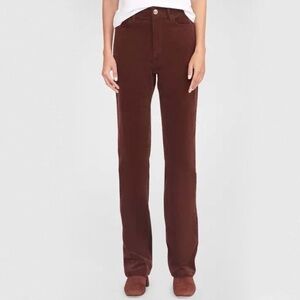 New STAUD Chisel Corduroy Straight-Leg Pants in Mahogany Size 2
